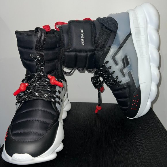 Versace Chain Reaction High Top Sneaker Boots - Picture 2 of 10